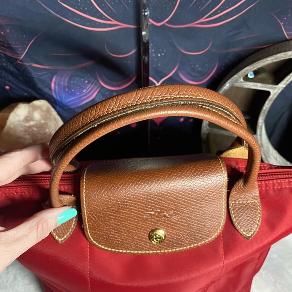 EUC Longchamp Le Pliage Small Red Tote - Picture 2 of 5